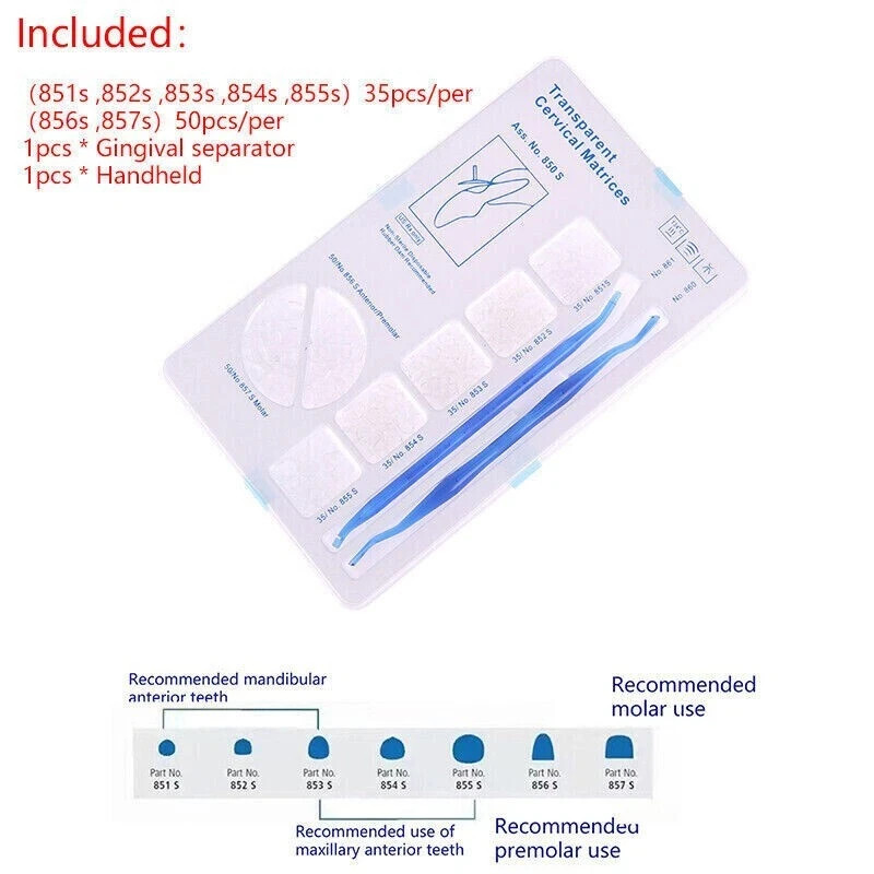 Dental Composite Clear Matrix Gingival Retractor Transparent Cervical Matrices