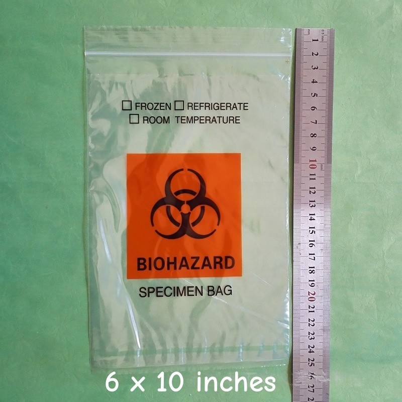 6″ X 10″ 100 Pack, Biohazard Specimen Zip Bags, With Pouch, 8 Mil Thick, Laborat