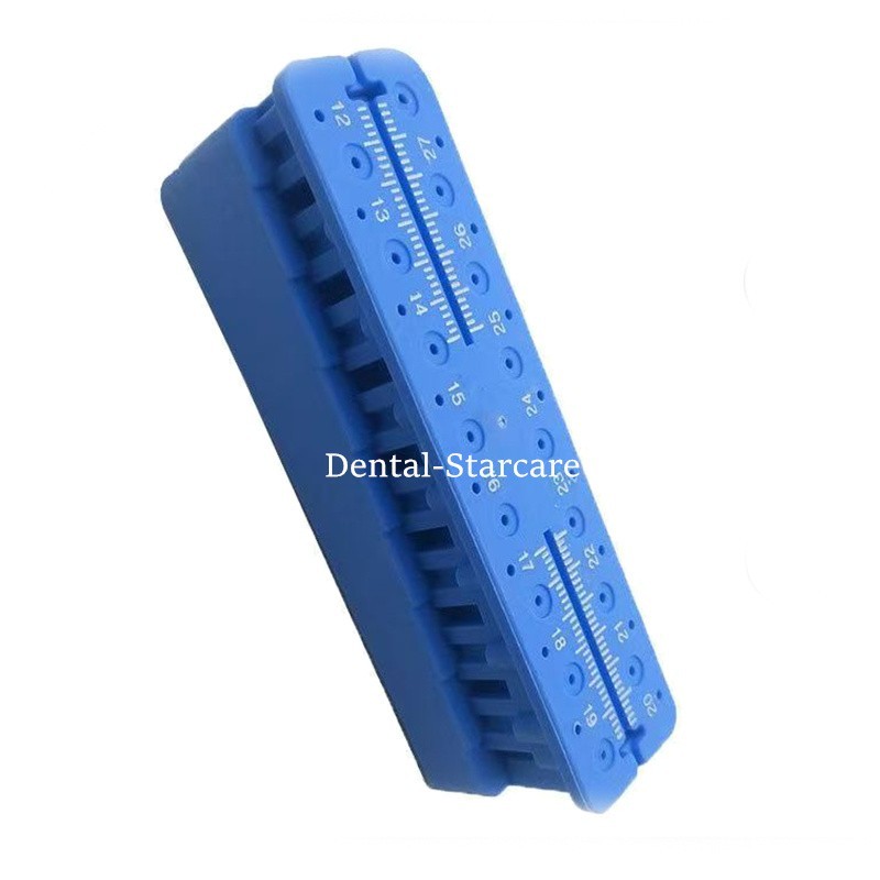 1Pcs Dental Endo Files Measuring Block Holder with Ruler Autoclavable Stand Blue