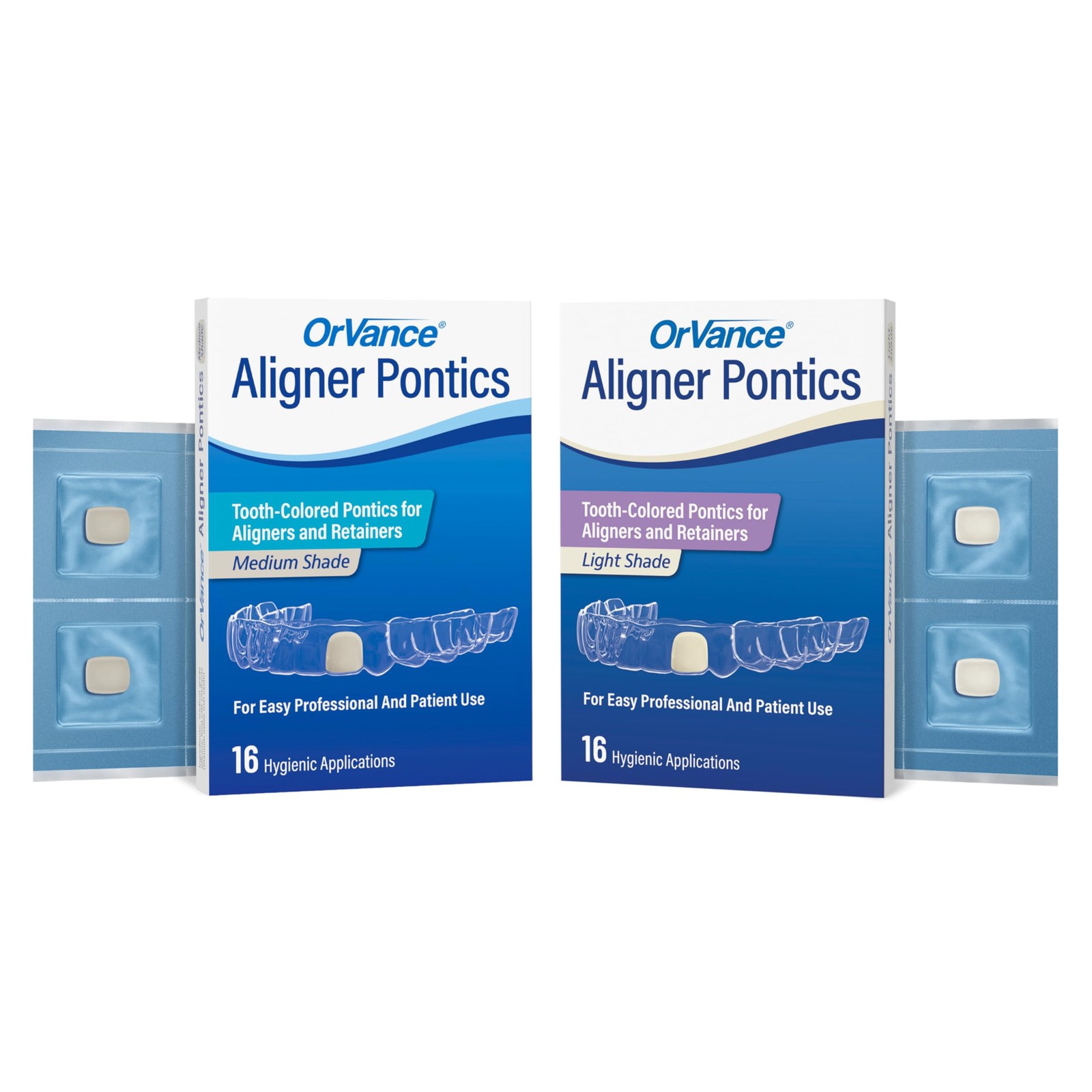 OrVance Aligner Pontics – Original 16 Count (Pack of 2), Medium Shade