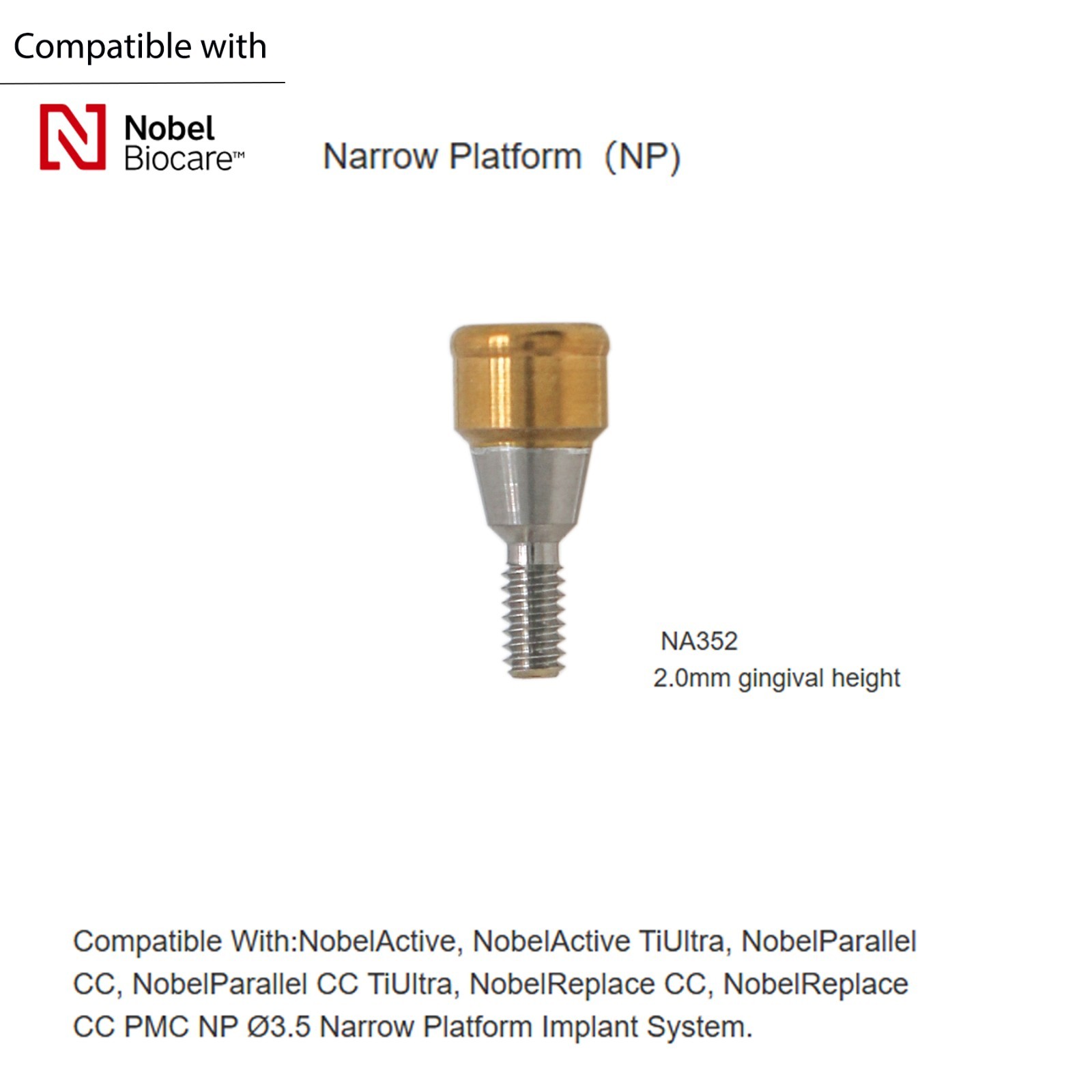 Nobel Biocare Locator abutment NP/RP conical Connection 1-5.0mm overdenture Fits