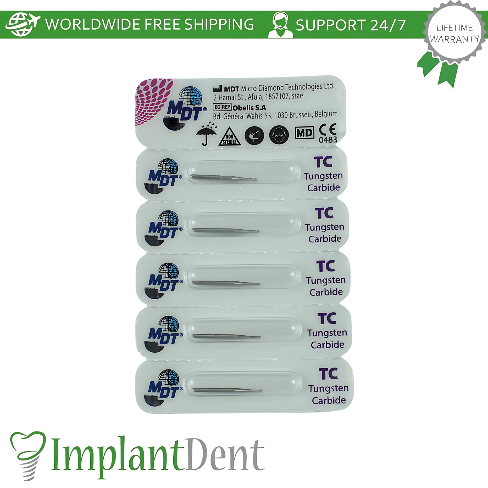 MDT Dental Round FG Carbide Burs Caries Removal Cavity Preparation Endo
