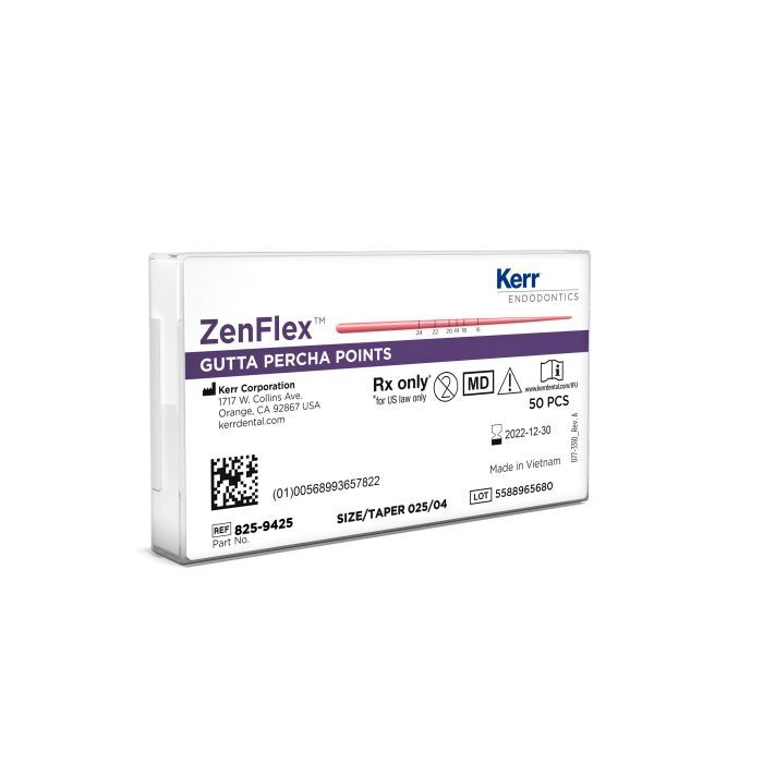 Endodontics Obturation ZenFlex File Gutta Percha Points Length 30mm By Kerr