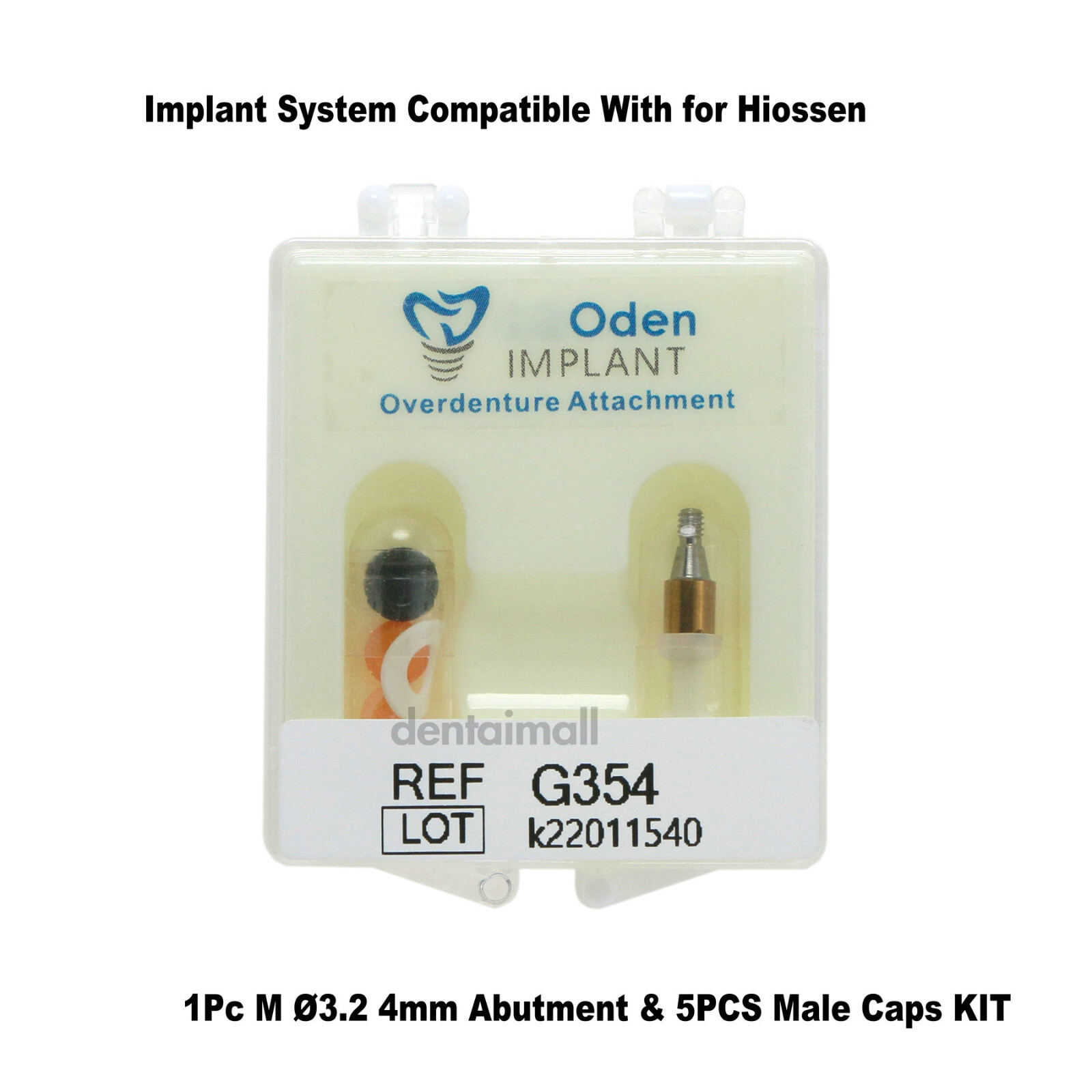 Dental 1Pc Mini Ø3.2 3/4/5mm Abutment & 5PCS Male Caps Kits for Hiossen Osstem