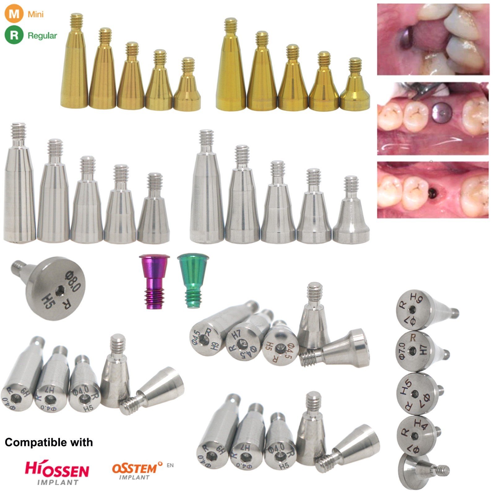 US Mini Regular Platform Healing Cap Abutment Hiossen ET/Osst Hexagon Compatible