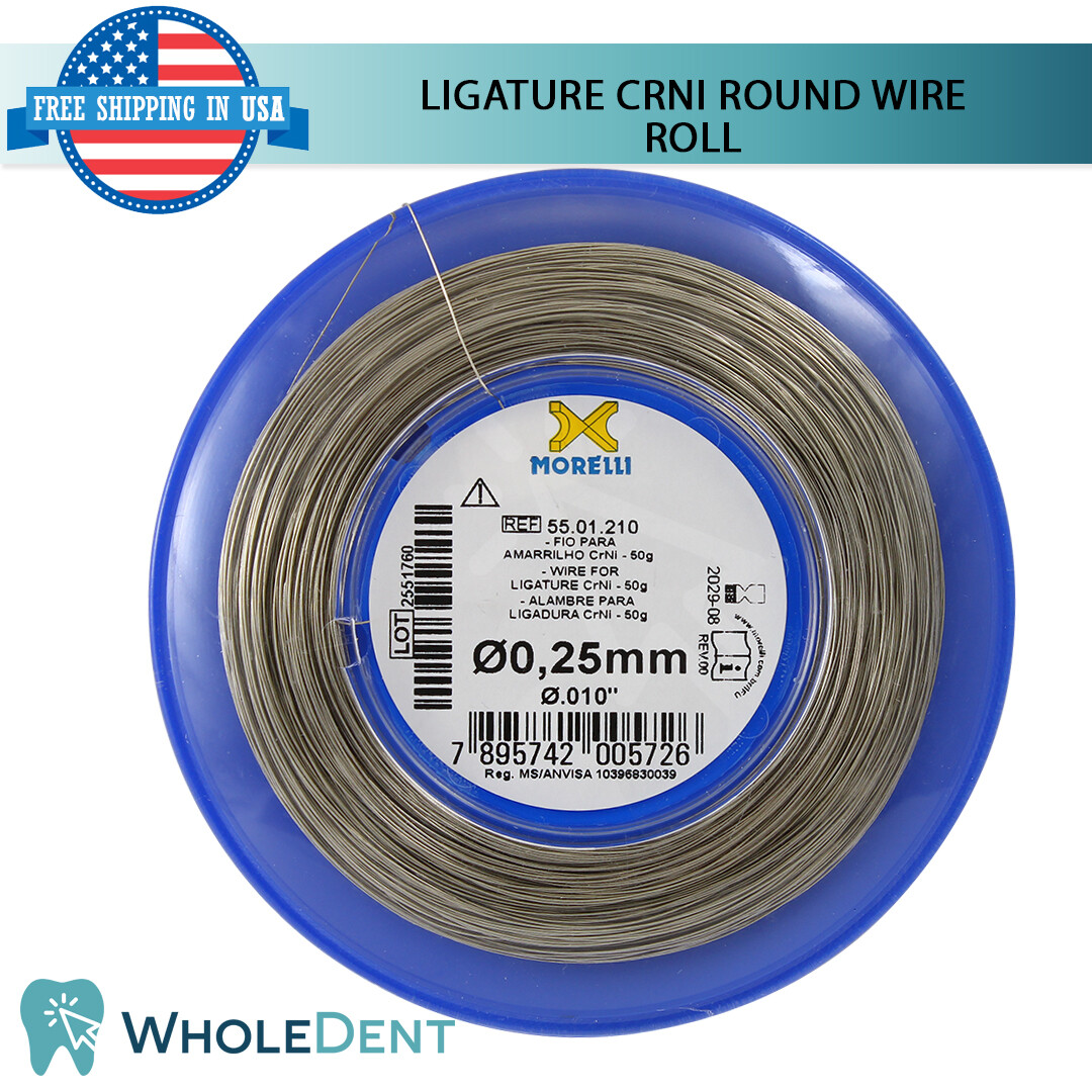 Orthodontic Dental CrNi Ligature Round Wire Roll Stainless Steel .25mm /.010″