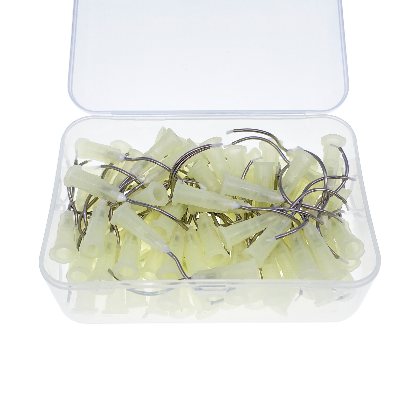Dental Hemostatic Delivery Bent Tips with Brush End 19G, Stat-Flo Type 100Pc/Box