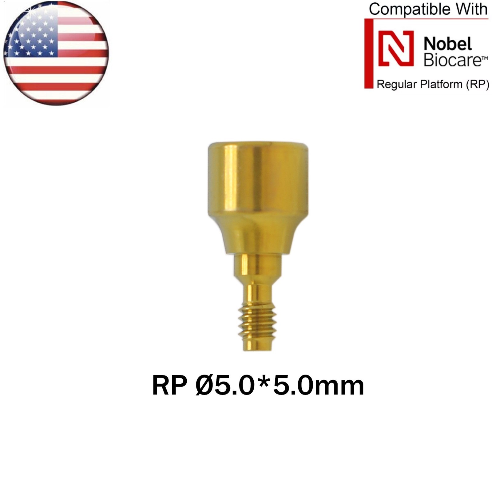 US Dental Nobel Healing Abutment Caps RP Fit NOB Active ∅3.6/5.0/6.0 H3/5/7mm