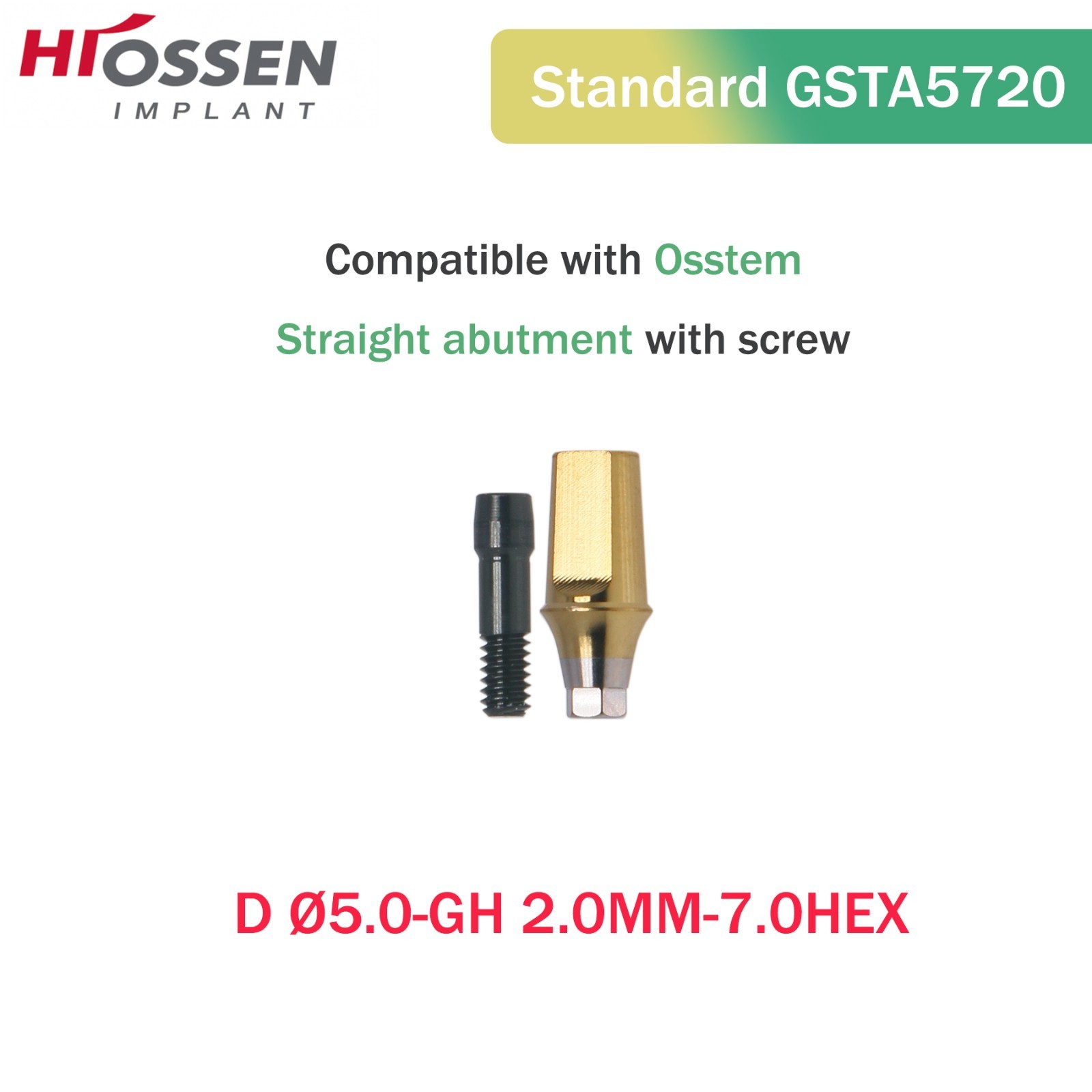 Hiossen ET III MINI Regular Hex Straight Transfer Abutment Implant 4.5/5.0/6.0mm