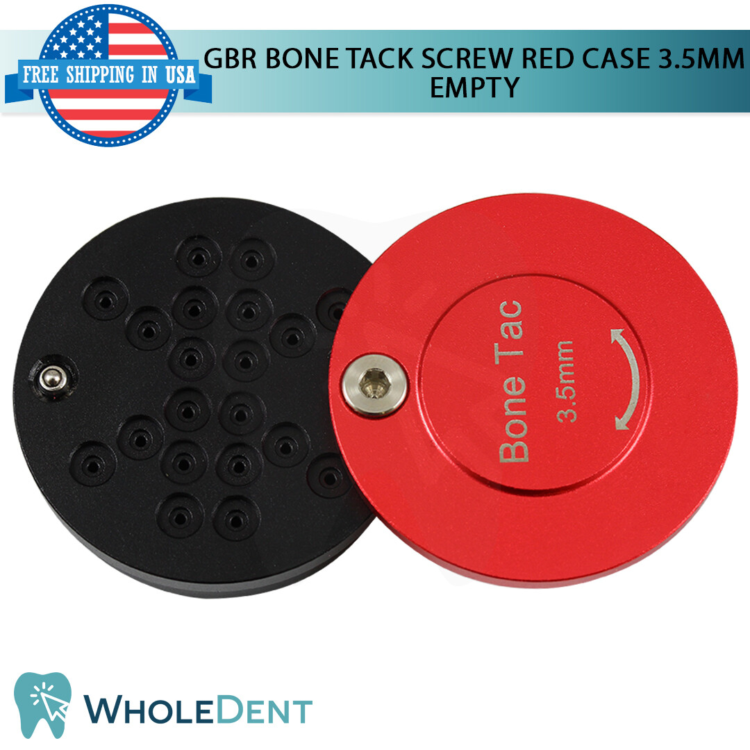 GBR Bon Tack Screw 3.5mm Pin Red Empty Case Membrane Fixation Dental Im plant