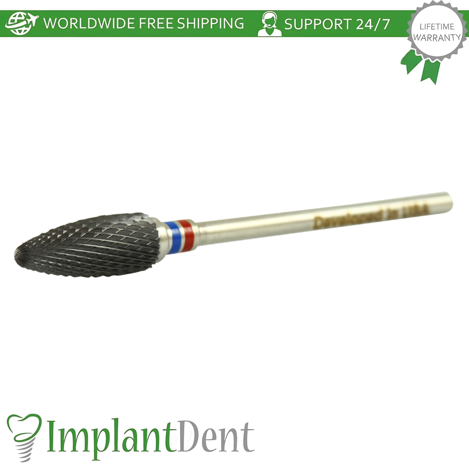 Dental Cross Cut Fine Zirconia Ø6.0mm x 14mm Bur Dentistry Trimming Tool