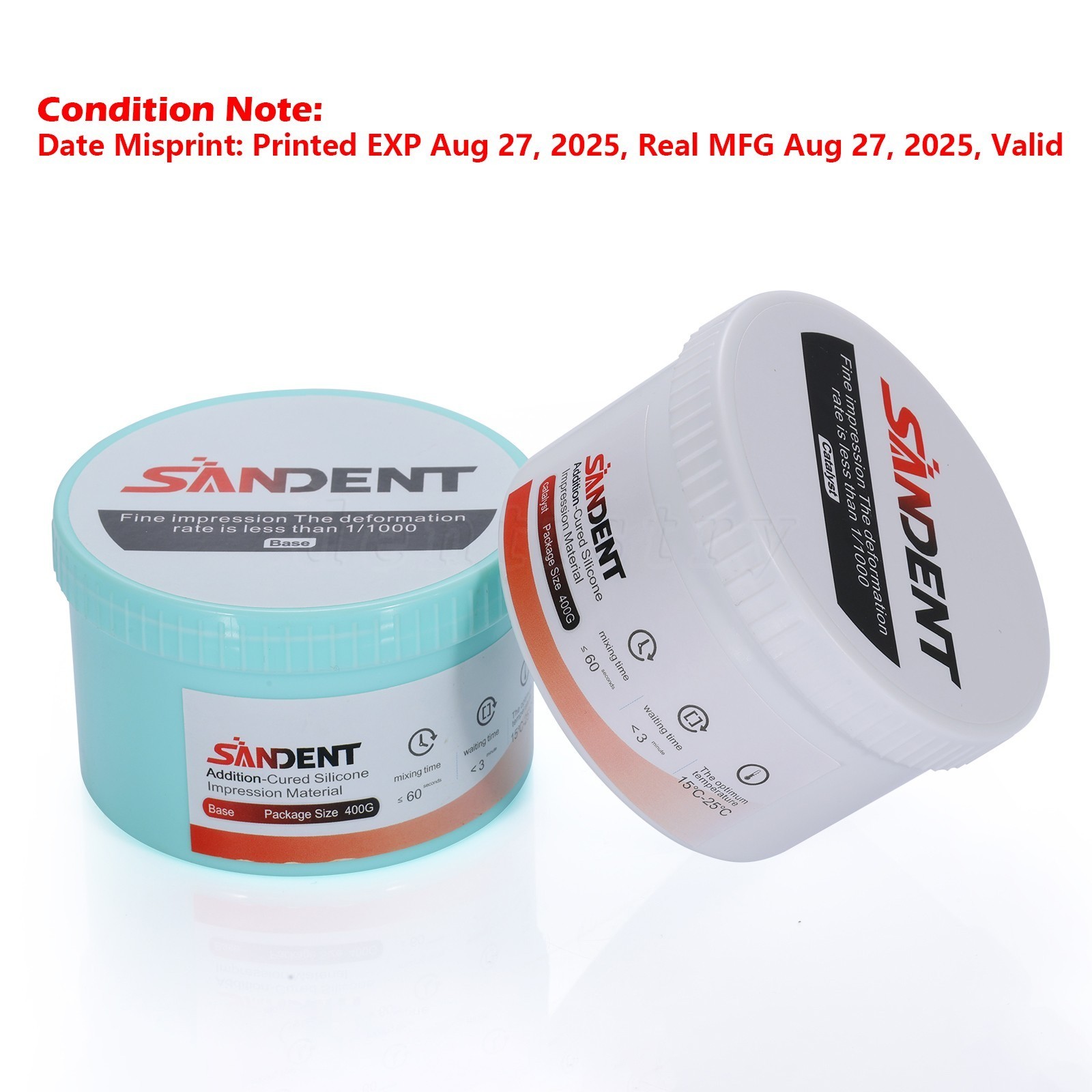 Dental Putty Fast Set PVS VPS Impression Material Silicon Hydrophilic 2x 400g US