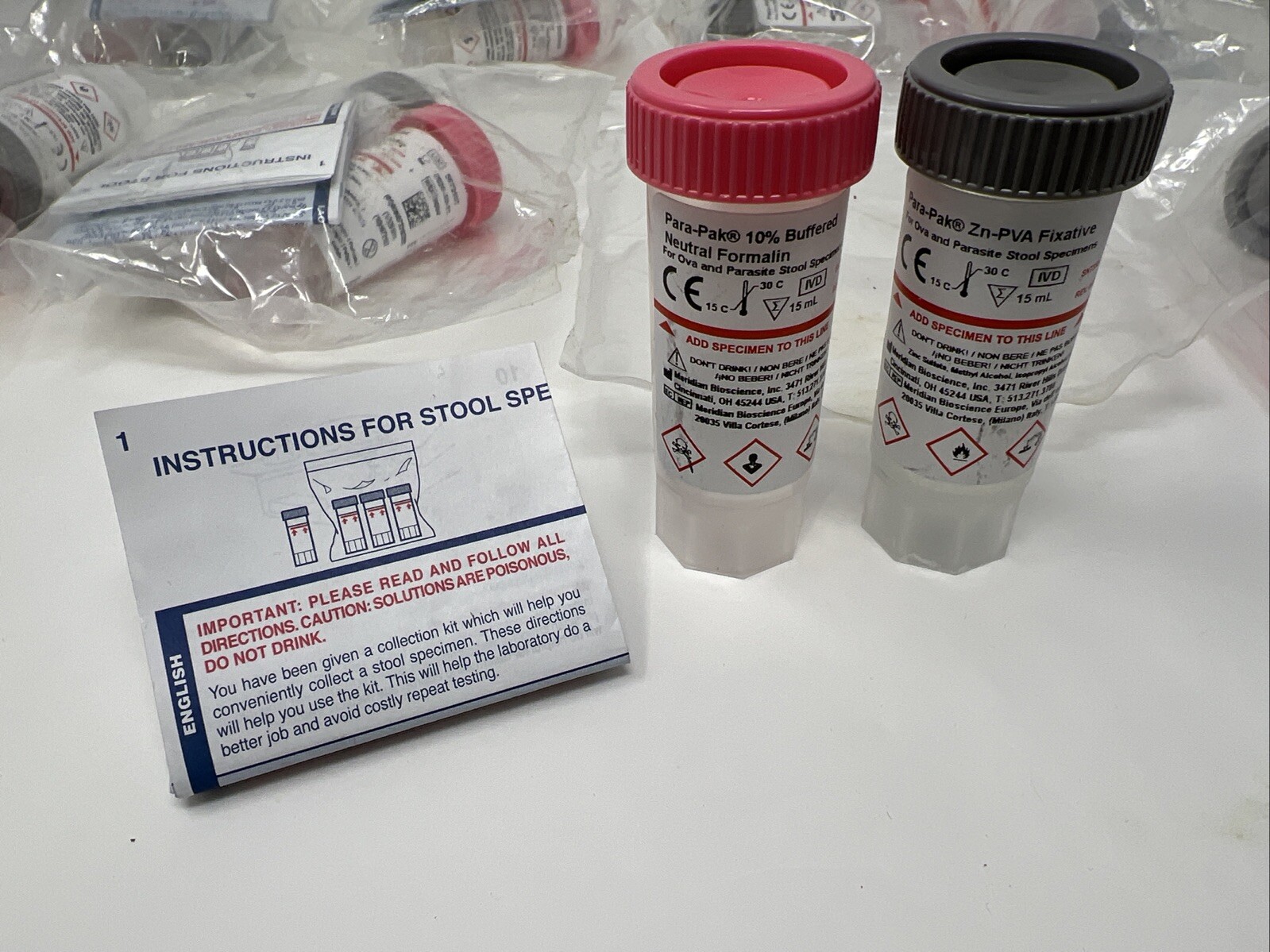 Meridian Diagnostics PARA-PAK ZN-PVA/FORMALIN, PK10 301012, Case of 10