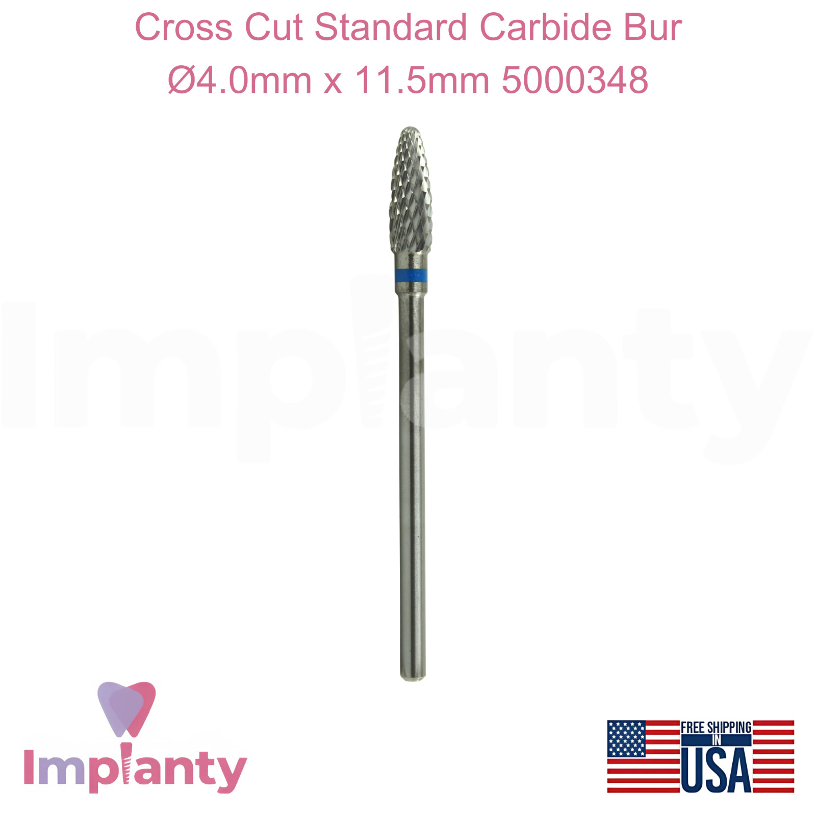 Wilson Cross Cut Carbide Standard Grit Bur Ø4.0mm x 11.5mm Flame 5000348