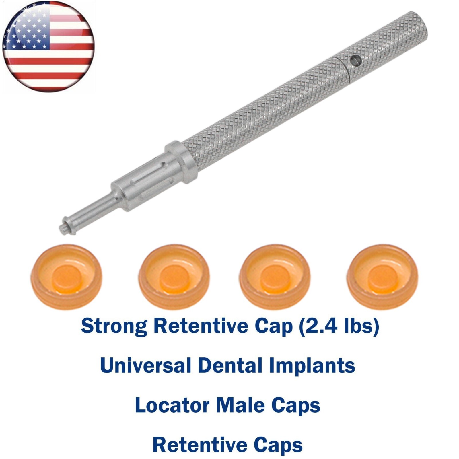 US Universal Implant Retention Caps Set Locat0r Core Insertion Extraction Tool