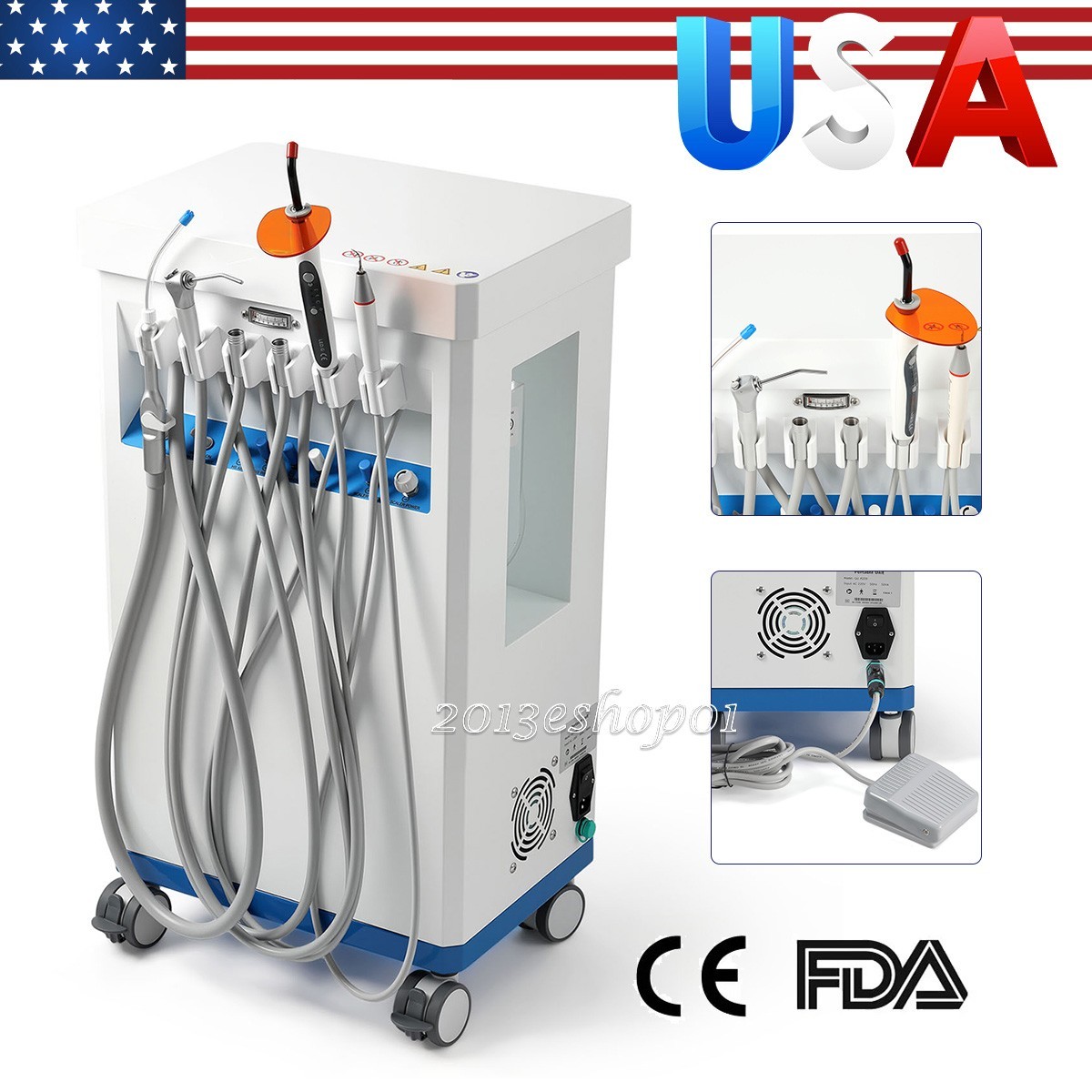 GU-P209 Dental Mobile Delivery Cart Treatment Unit Air Compressor Suction FDA