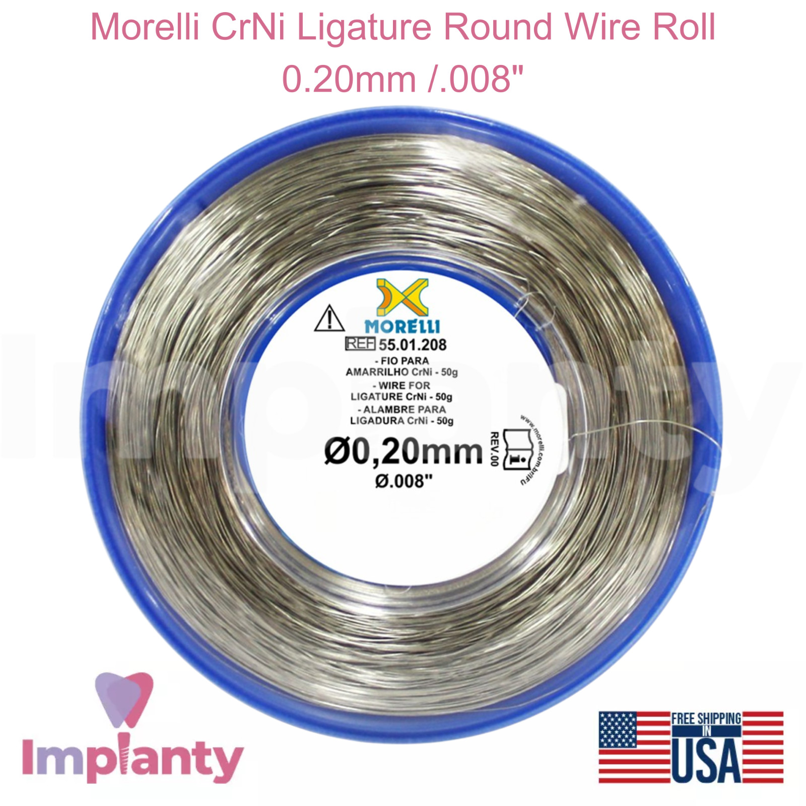 Morelli Cr-Ni Ligature Round Dental Wire Roll 0.20mm /.008″ Dentistry Tool