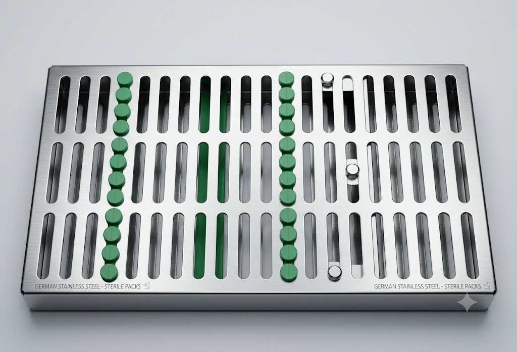 HU-FRIEDY DENTAL CASSETTE IMS 12 INSTRUMENTS GREEN IM8129 OPEN BOX