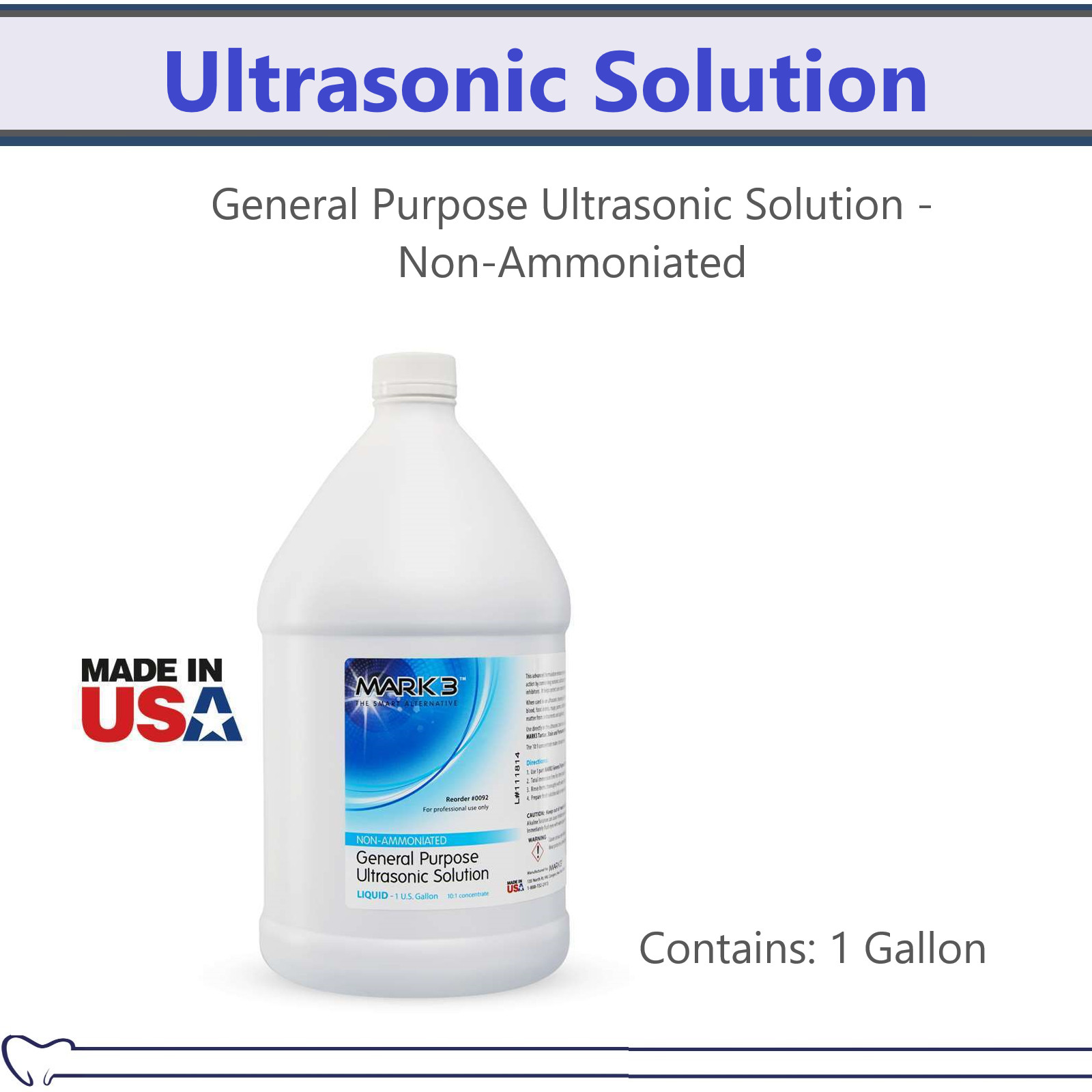 Ultrasonic General Purpose Cleaning Solution Anticorrosive 10:1 Concentrate 1Gl