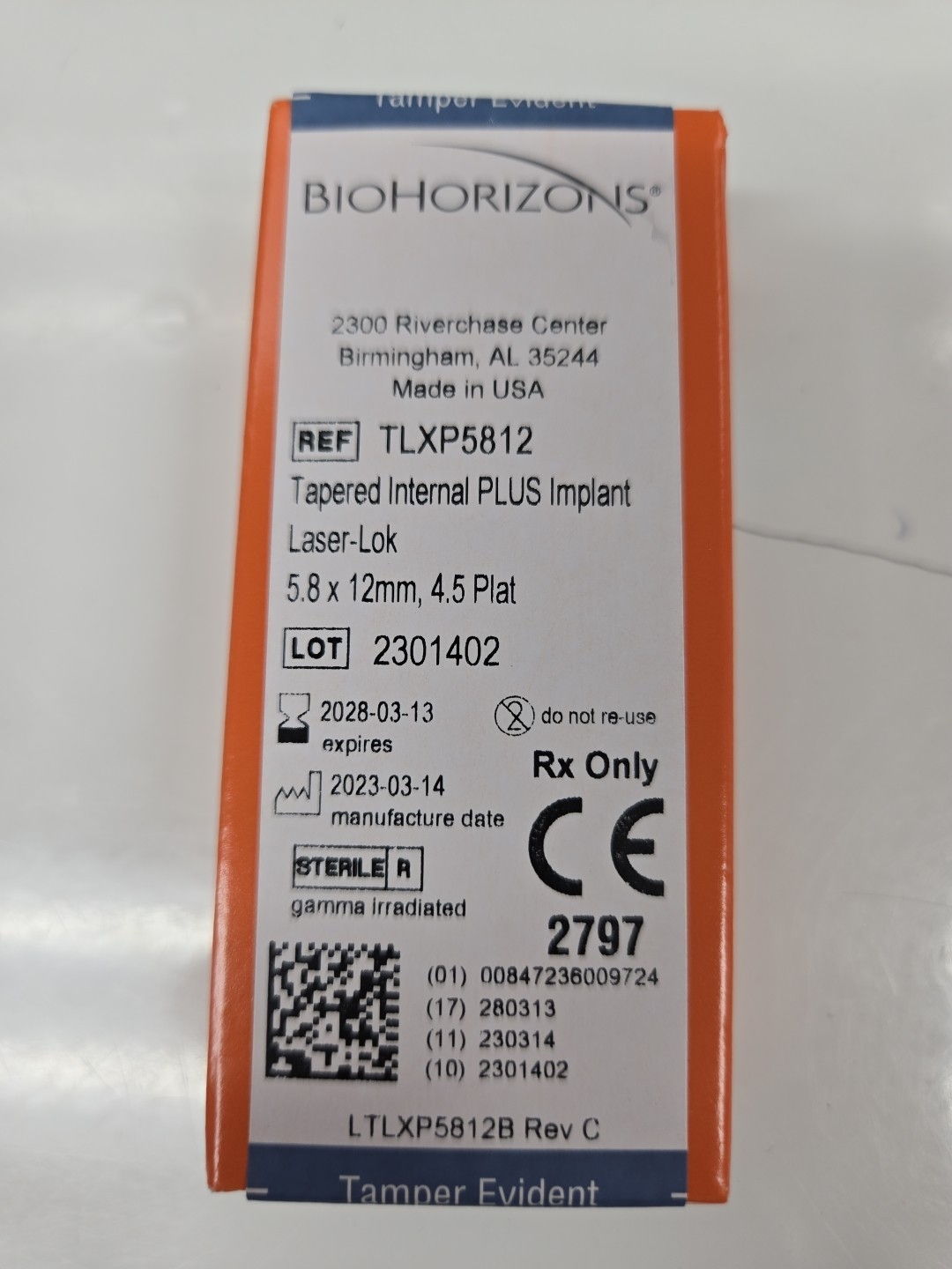 New BioHorizons Tapered PLUS Implant – 5.8 x 12mm