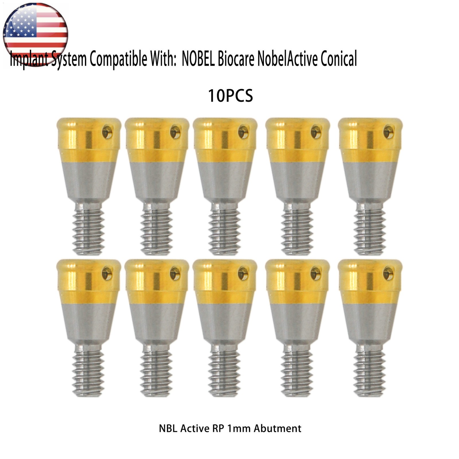 US Dental Locator Abutments for Nobel Active Conical RP NA451/2/3/4/5mm Height