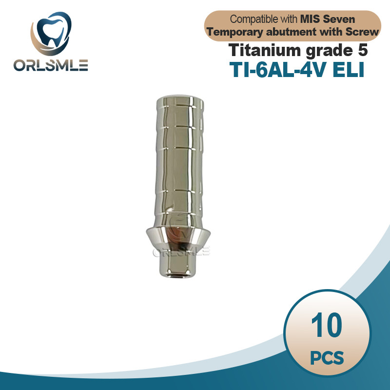 10 pcs Temporary Titanium abutment with Screw fit to MIS Seven platform D4.8