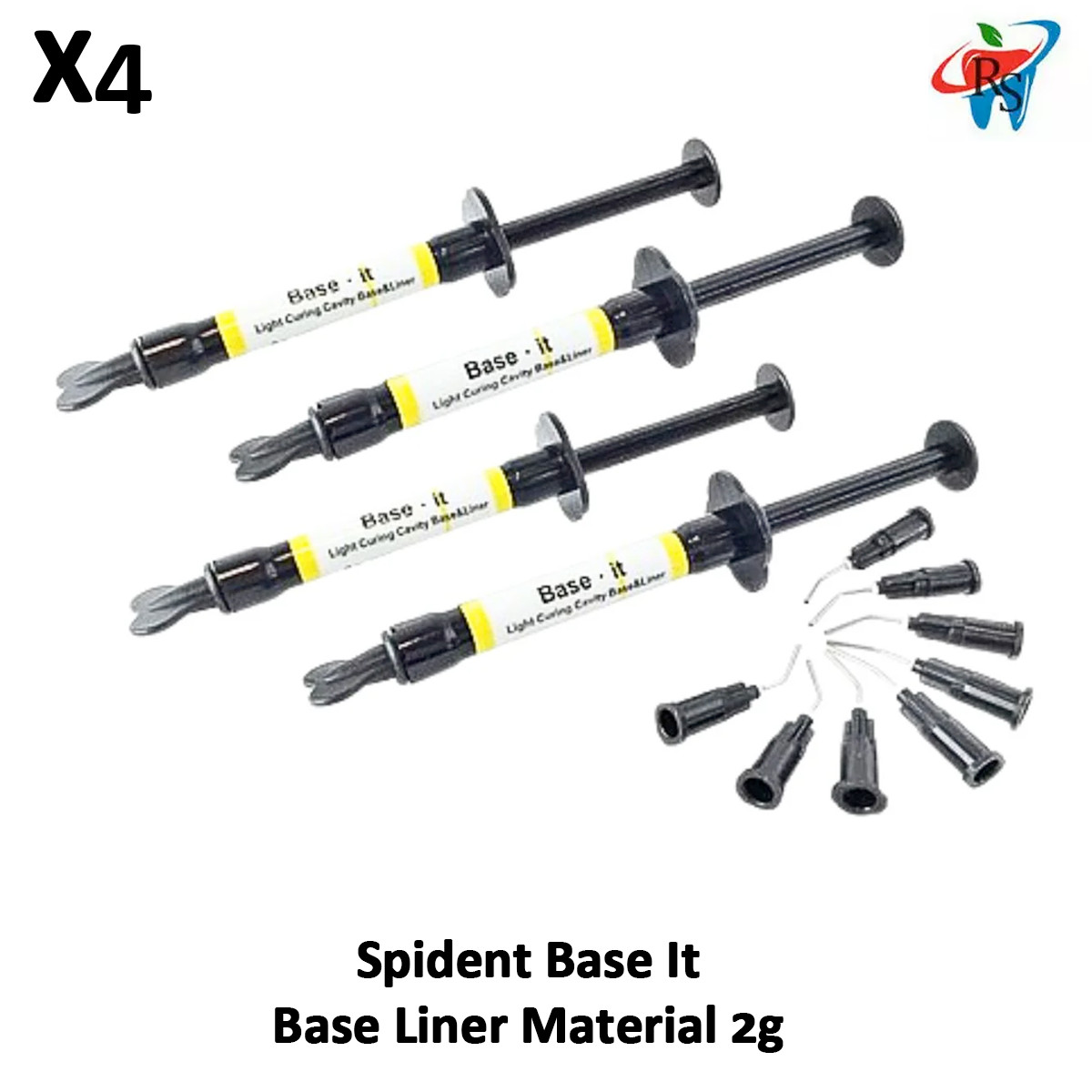 Dental Spident Base It Liner Material 2g 4 Syringes Calcium Light Cure Dentin