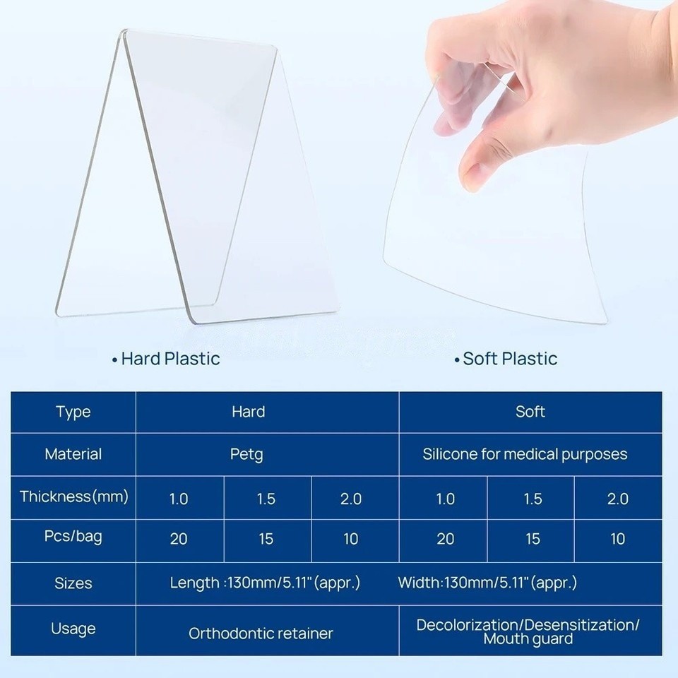 Dental Lab Splint Thermoforming Material Orthodontic Vacuum Forming Hard 1.5mm