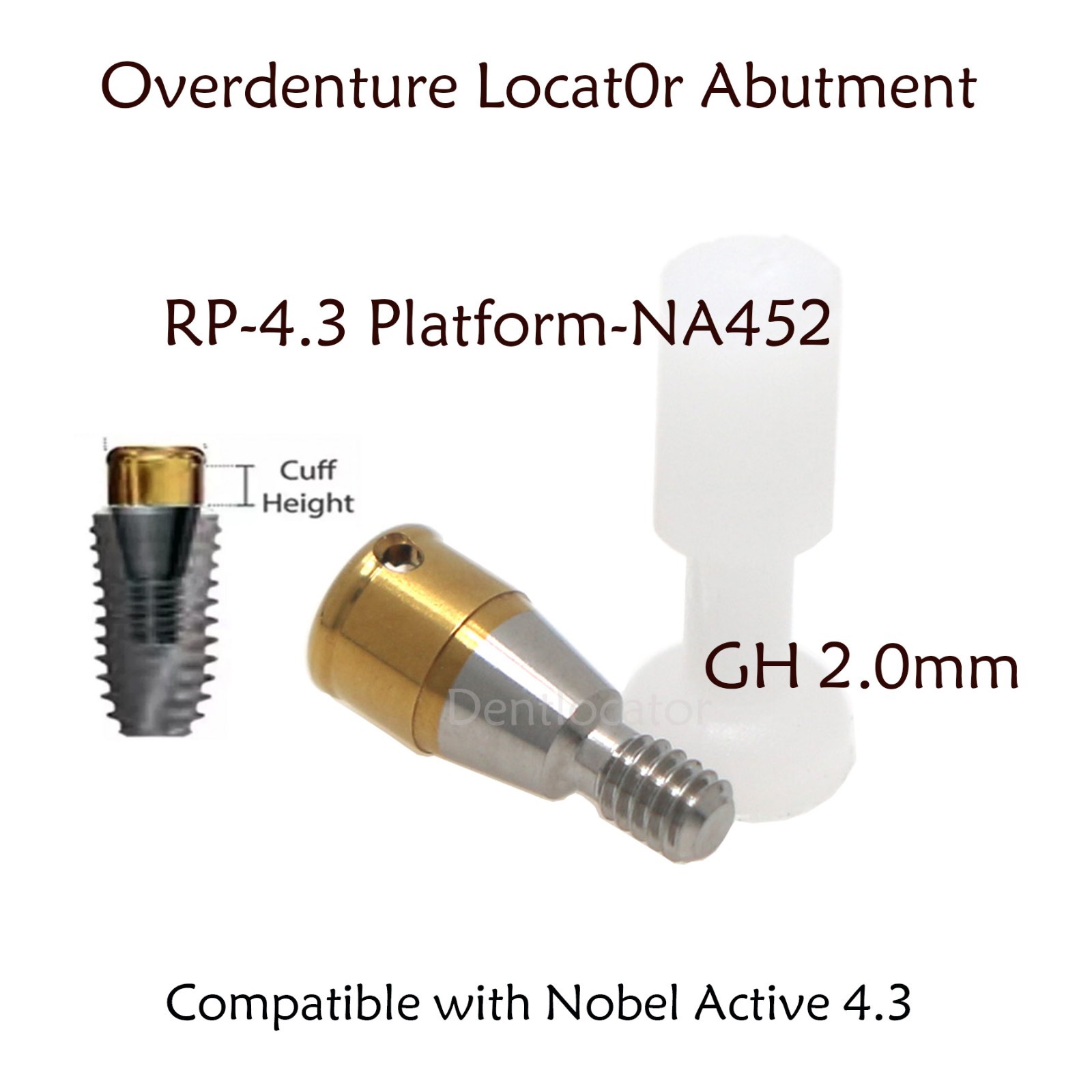 For Nobel Active Locator Attachment Abutment RP 4.3mm Retention Cap Inserts Tool