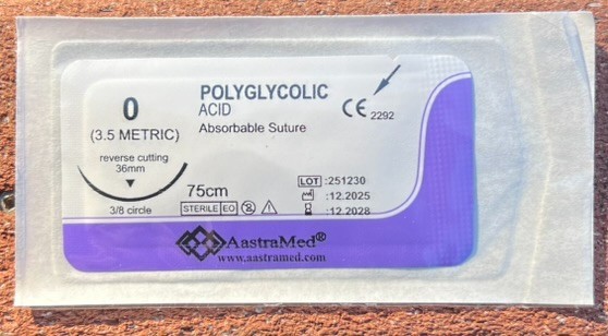 PGA Suture 0/0 Polyglycolic Acid 24ct Veterinary Dental Surgery Medical Training