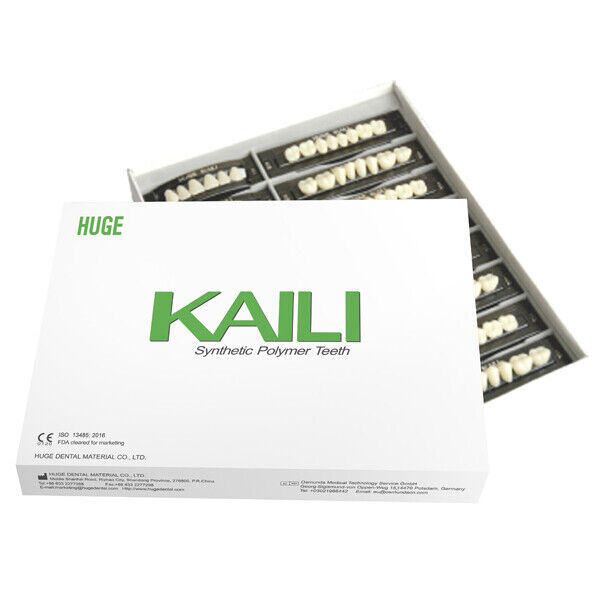 Huge Kaili Synthetic Polymer False Teeth Shade A3.5 Full Set: 28 teeth/set 4 set