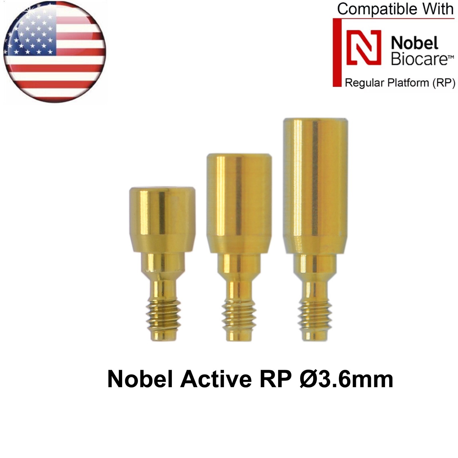US Dental Healing Abutment Cap NP/RP Compatible Nobel Biocare ∅3.6 ∅5.0 ∅6.0