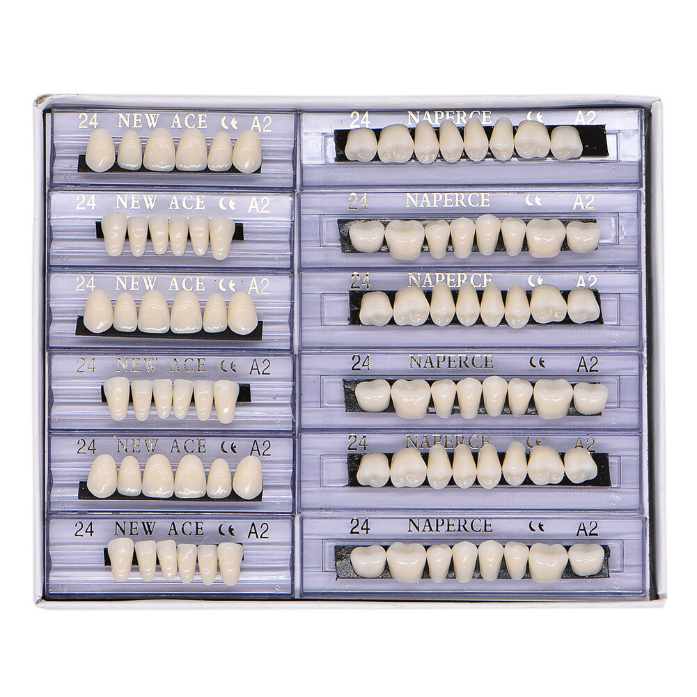 168pcs/Box Dental Acrylic Resin Denture Shade A2 A3 Teeth Upper Lower #22/23/24