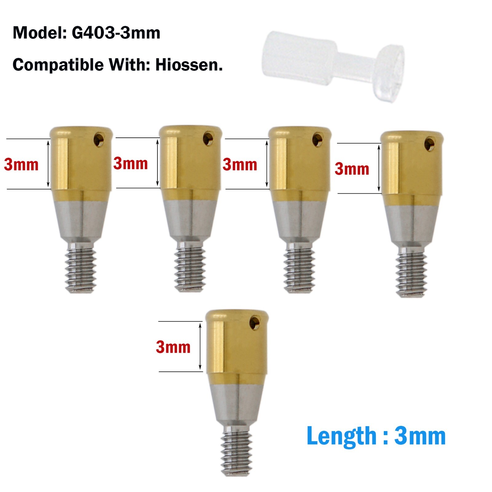 Implant For HIOSSEN Regular Locat0r Abutment AH=3.0mm ,Overdenture Insertion Cap