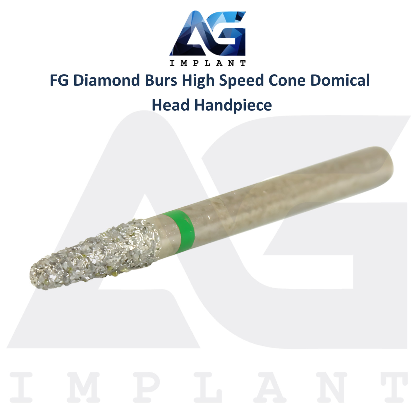 Dental FG Diamond 10 Burs High Speed Cone Domical Head Handpiece Stainless Steel