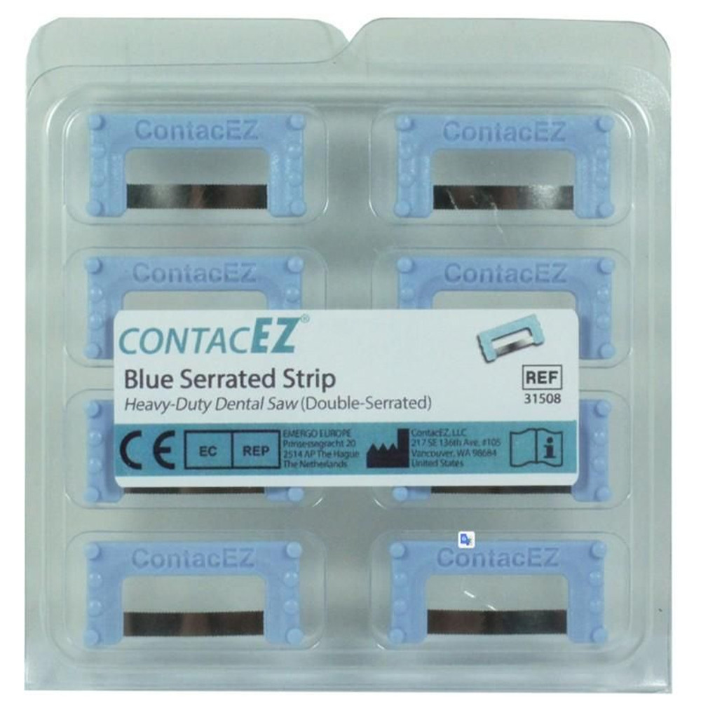 8pcs Dental ContacEZ Blue Restorative Strip Veneers Proximal Reduction 0.07mm