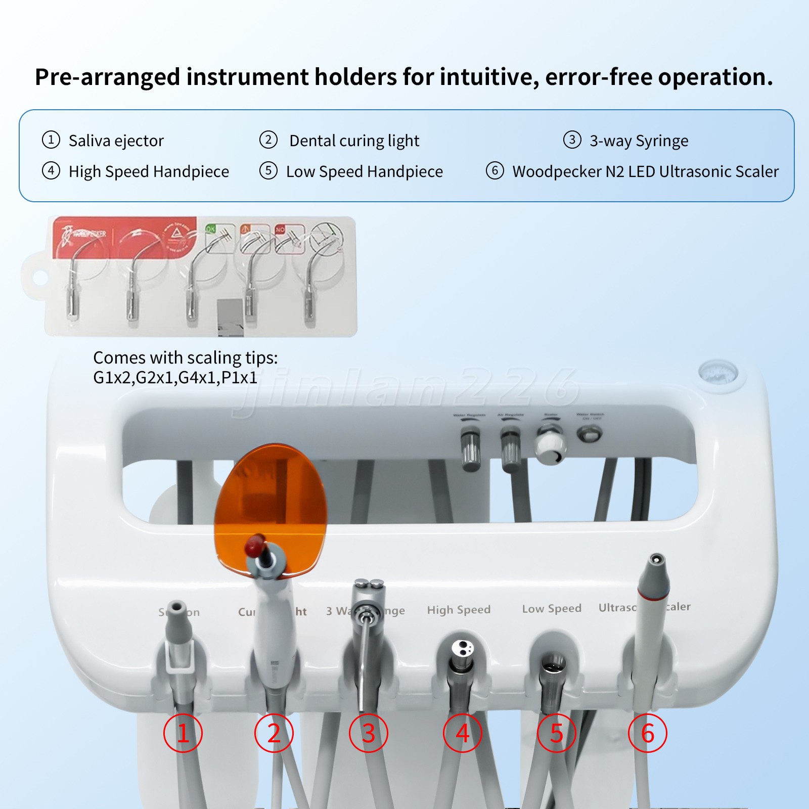 Portable Dental Delivery Unit With Air Compressor Strong Suction 4Hole