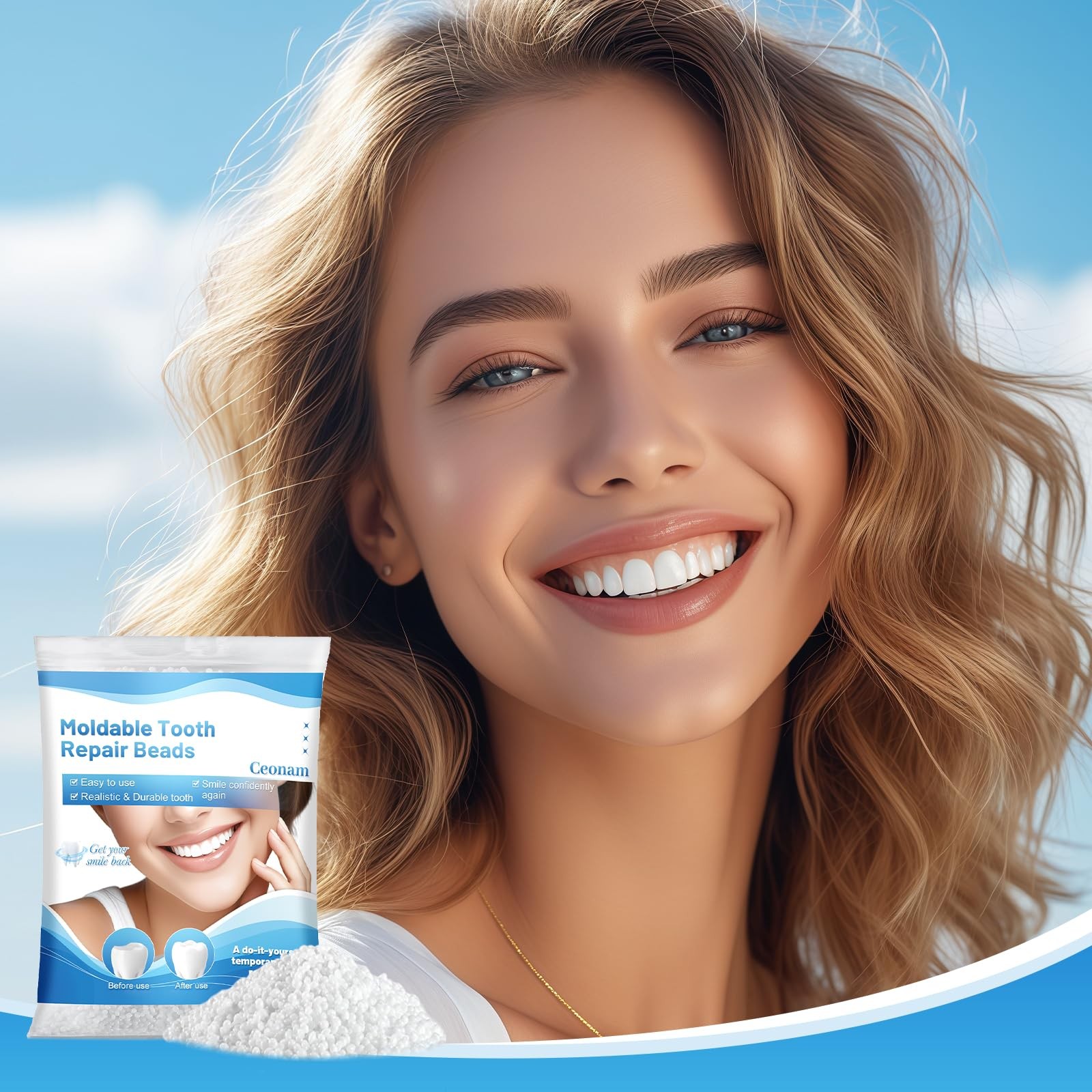 10.9oz Tooth Repair Beads – Teeth Replacement Kit for Temporary White