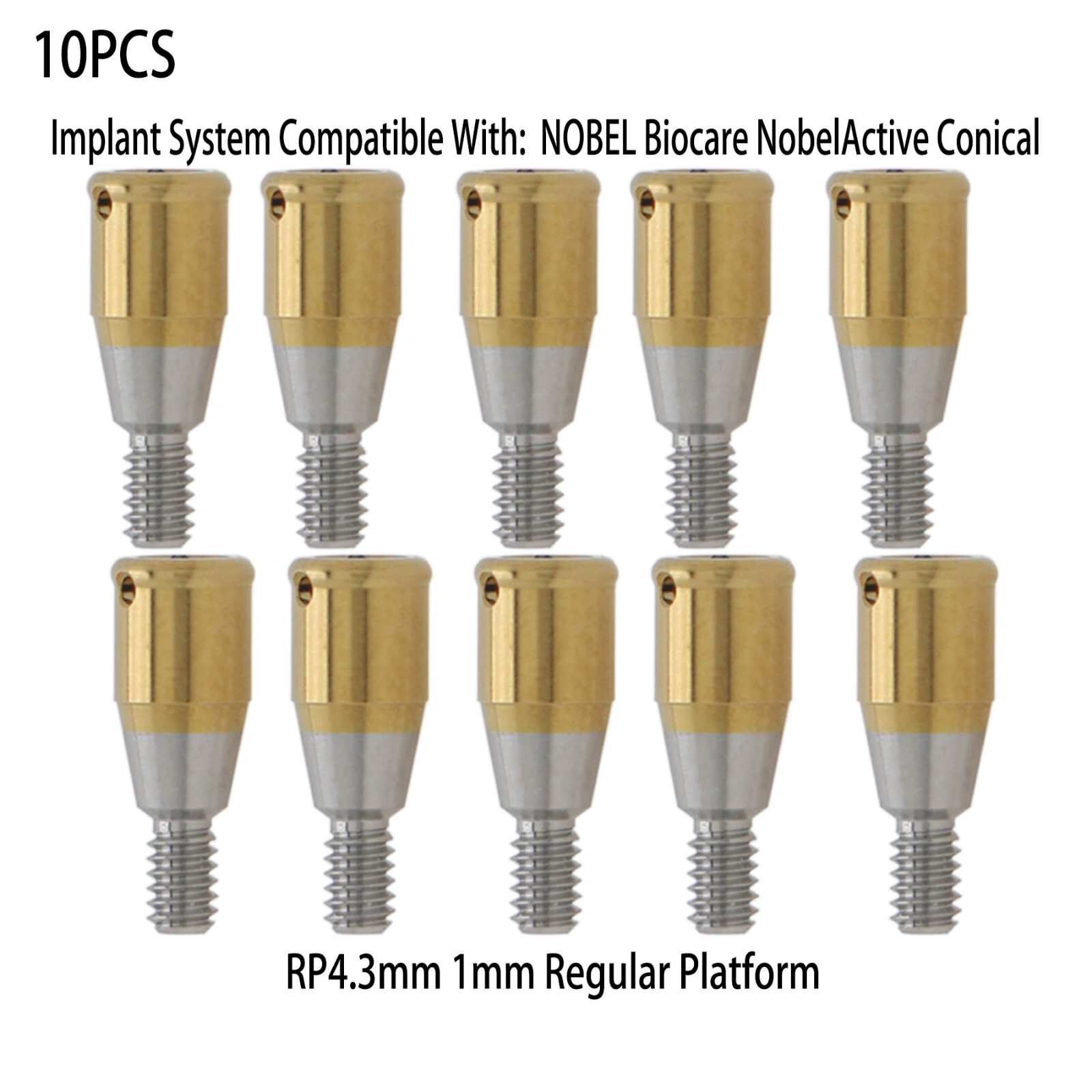 Dental for Nobel Active RP 1mm Regular Abutment Male Caps Kit Remove Insert Tool