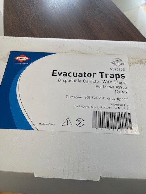 Darby DentalEvacuation Traps Model 2200, 2 3/4″ x 3 5/8″ – 5 Pieces New