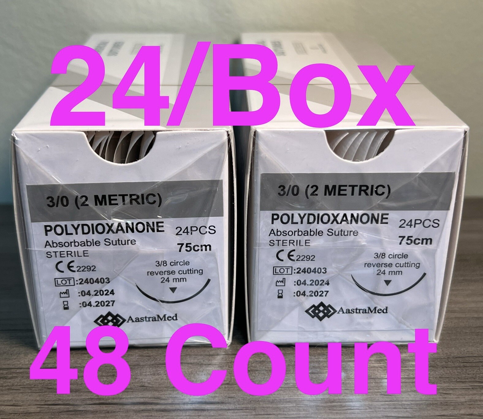 3/0 PDS/PDO Suture 48ct Veterinary Dental plastic surgery Polydioxanone
