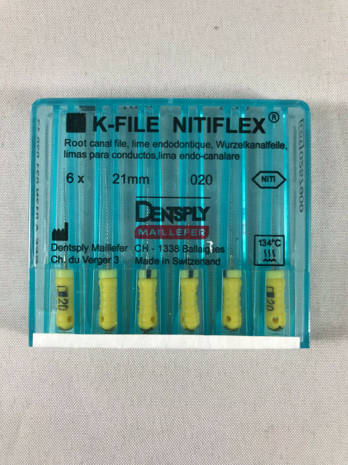 Dentsply Maillefer K-file Endodontic NiTiFlex steel 21mm All sizes 30 files/pk