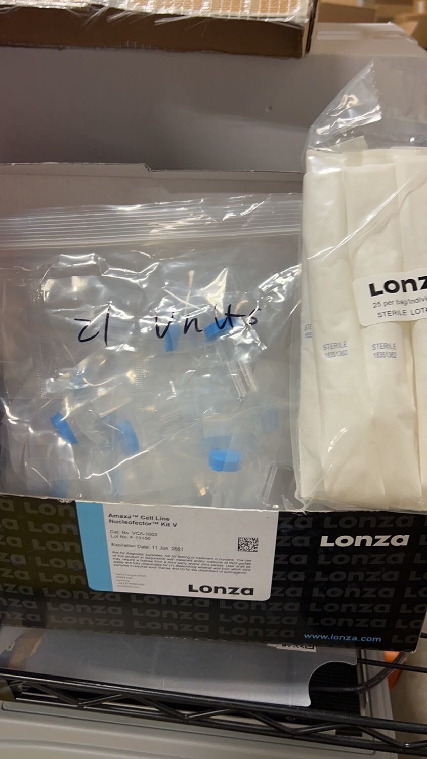 Lonza Amaxa Cell Line Nucleofectot Kit V, only 21 reactions, VCA-1003