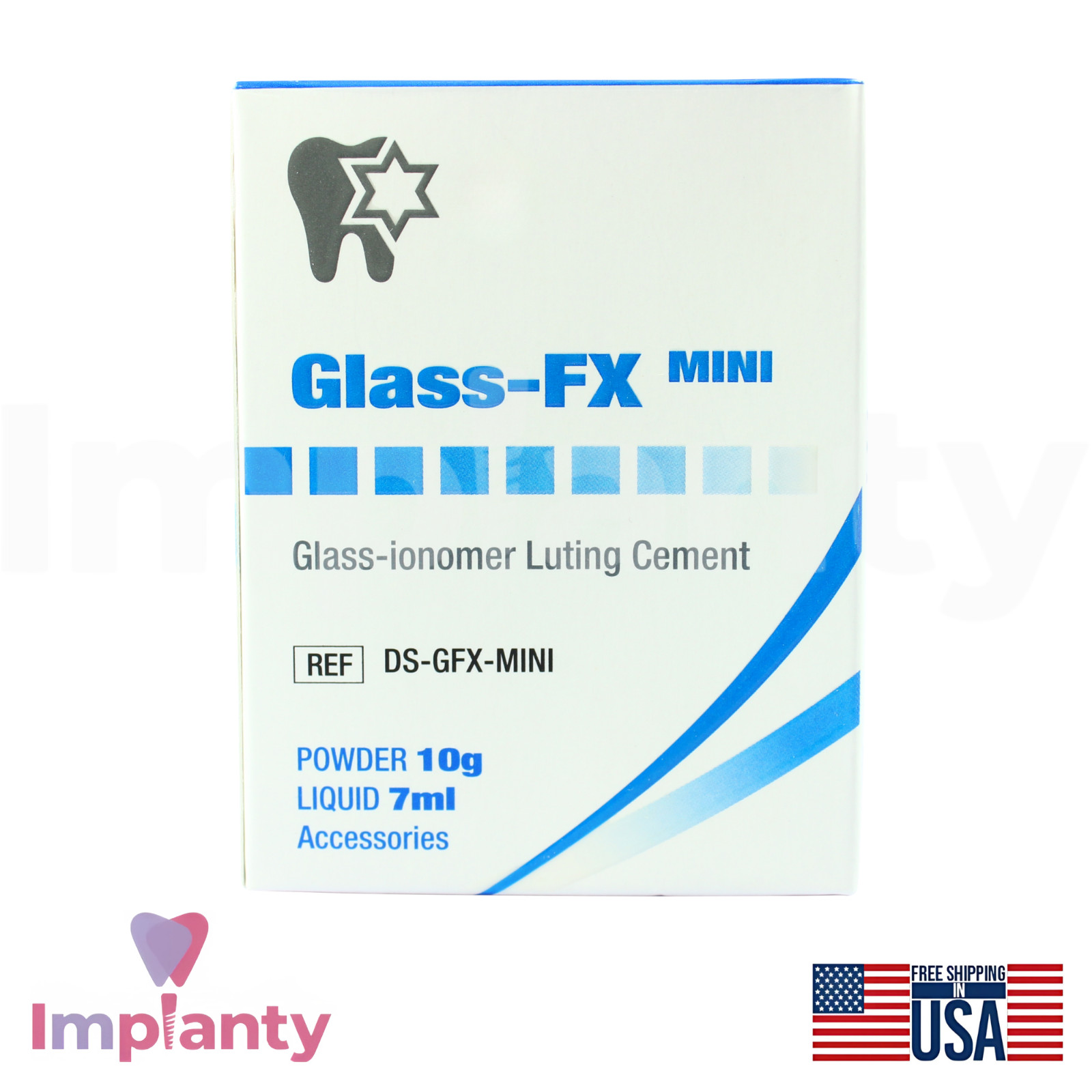 DSI Glass-FX Multi-Purpose Ion omer Crown Permanent Cement 10g Powder 7ml Liquid