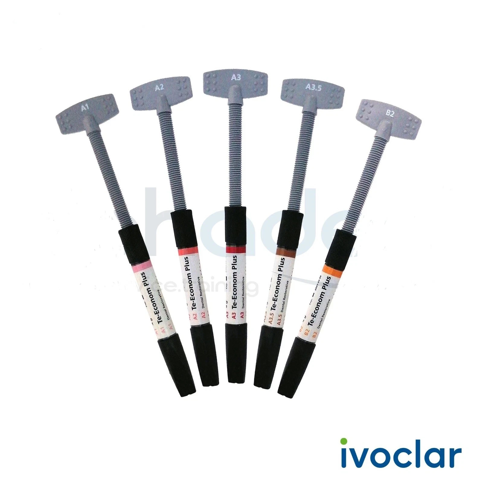 5 x Dental IVOCLAR TE ECONOM PLUS Hybrid Restorative Composite A1 A2 A3 A3.5 B2