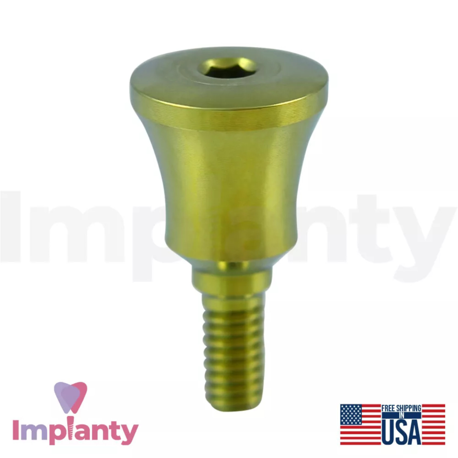 GDT Concave Anatomic Dental Healing Cap WP Ø5.5mm Titanium Int Hex 2.42mm
