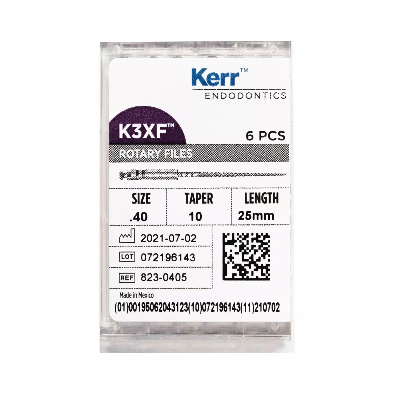 Kerr Endodontics K3XF .40/.10 NiTi Files (6 PER Pack)