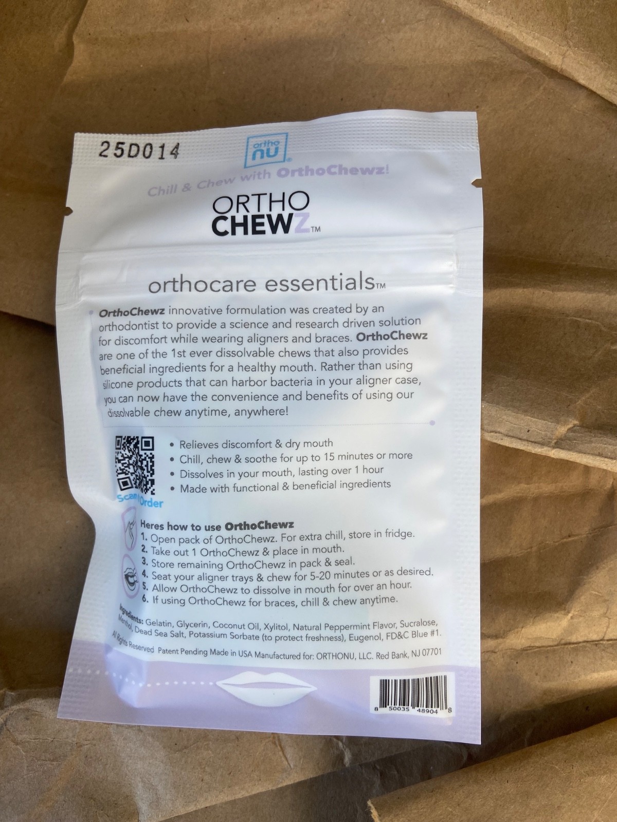OrthoNu Ortho Chewz. 5pk eases discomfort from retainers and braces