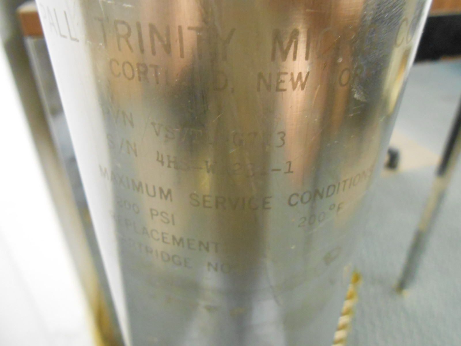PALL TRINITY MICRO STAINLESS STEEL FILTER HOUSING VSVTL46723, 200 PSI @ 200°F