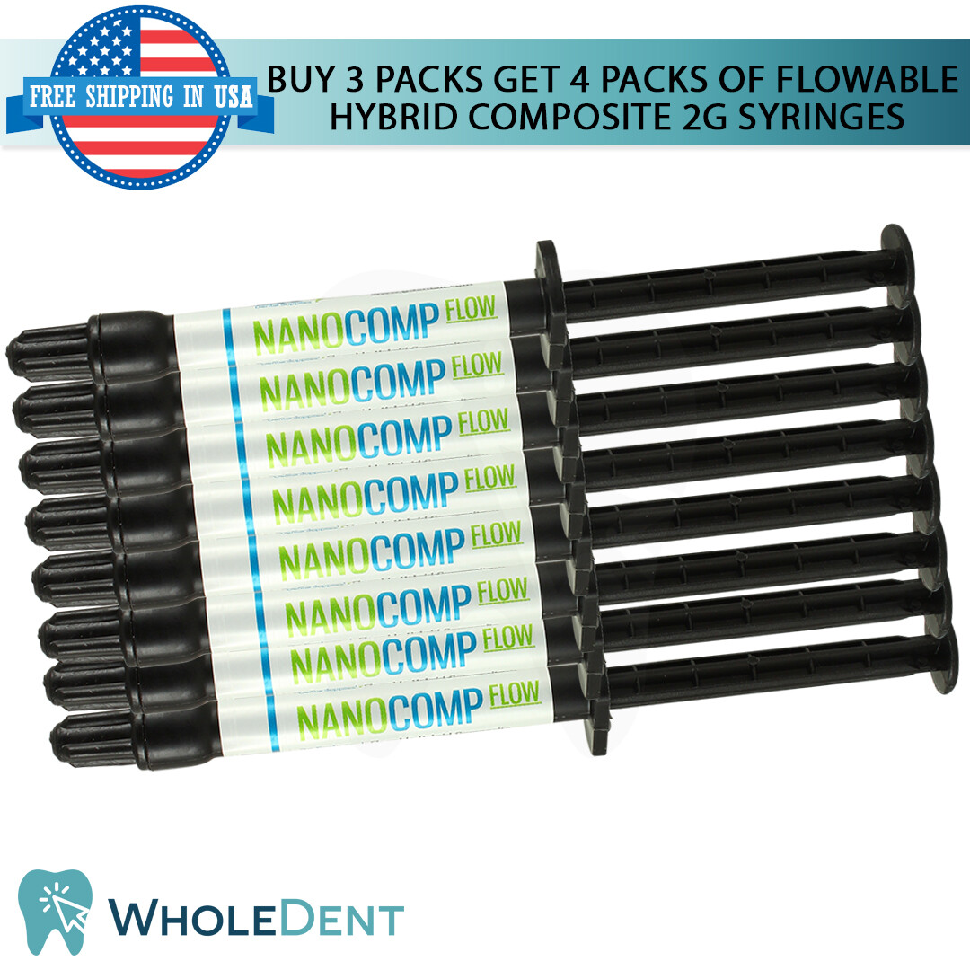 Buy 3 Packs Get 4 Pack Flow Hybrid Composite Dental Filling Syringes Restoration